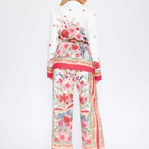 Floral Boho Kimono & Wide Leg Pants Two Piece Set - Picture 5 of 5